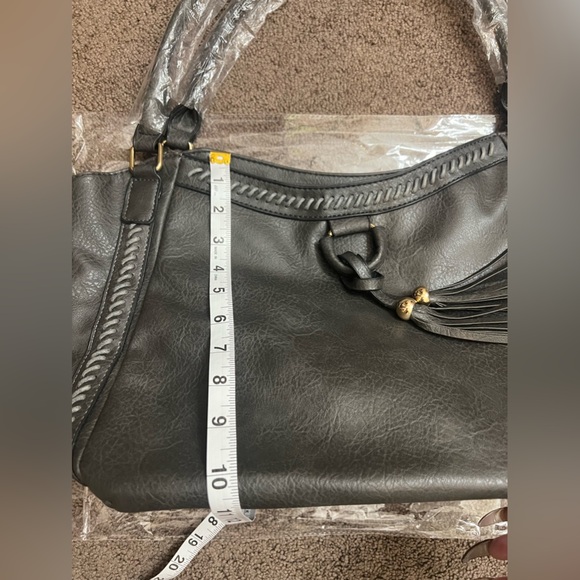 Hamptons Grey Soft Vegan Leather Bag, NEW - Picture 6 of 8